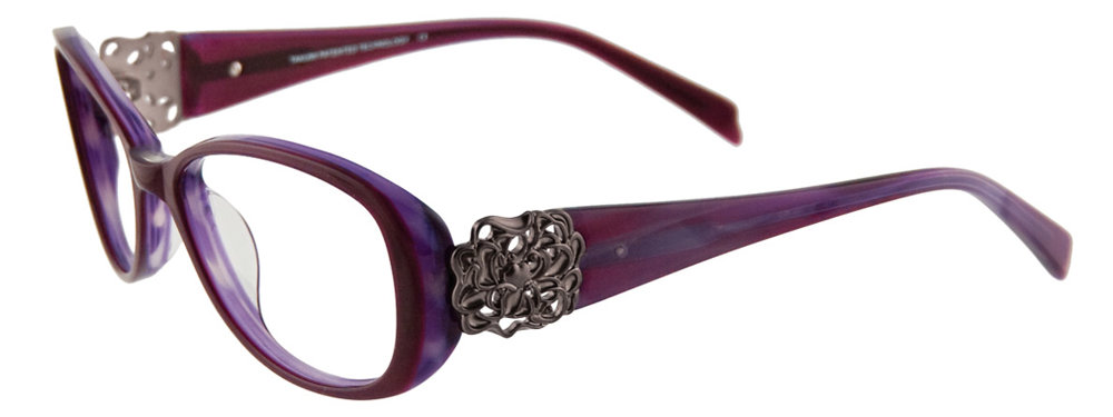 TAKUMI T9967 Eyeglasses 080 Dark Purple & Marbled Purple 53mm