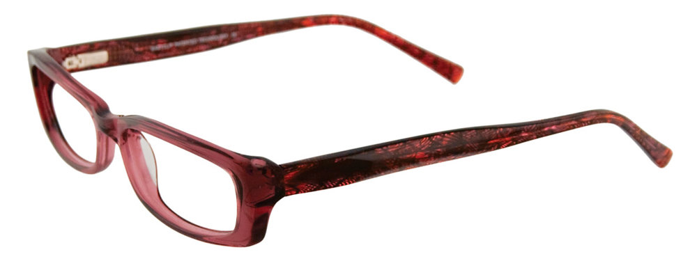 EASYCLIP EC195 Eyeglasses 030 Clear Red 49mm