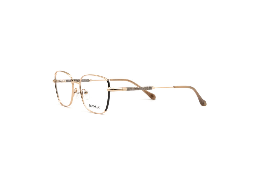 DIVALDI OPT DVO8277 Eyeglasses 020 GOLD WITH GREY DES+BLACK 52mm