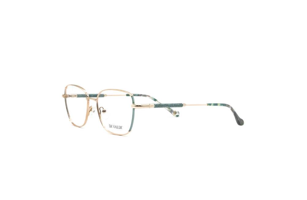 DIVALDI OPT DVO8277 Eyeglasses 060 GOLD WITH GREEN DESIGN 52mm
