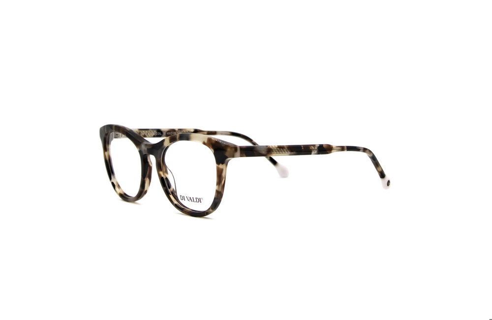 DIVALDI OPT DVO8252 Eyeglasses 010 DEMI BROWN & WHITE END TIPS 49mm