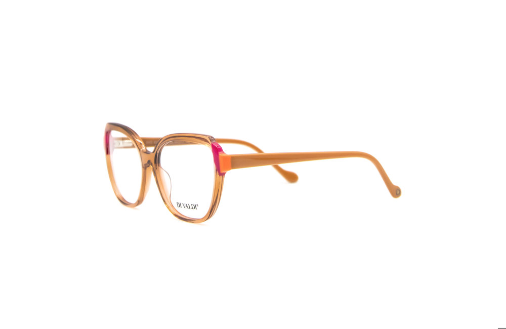 DIVALDI OPT DVO8250 Eyeglasses 035 CLEAR PINK& SKIN COLOR TEMPLES 54mm