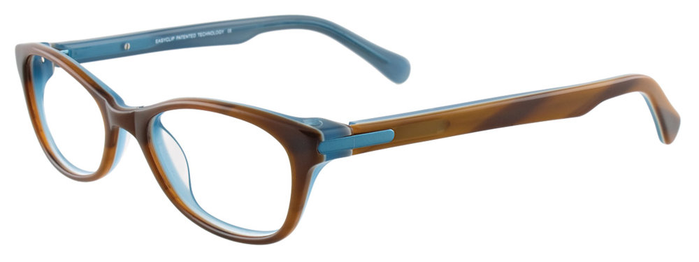 EASYCLIP EC286 Eyeglasses 010 Marbled Caramel & Light Blue 48mm