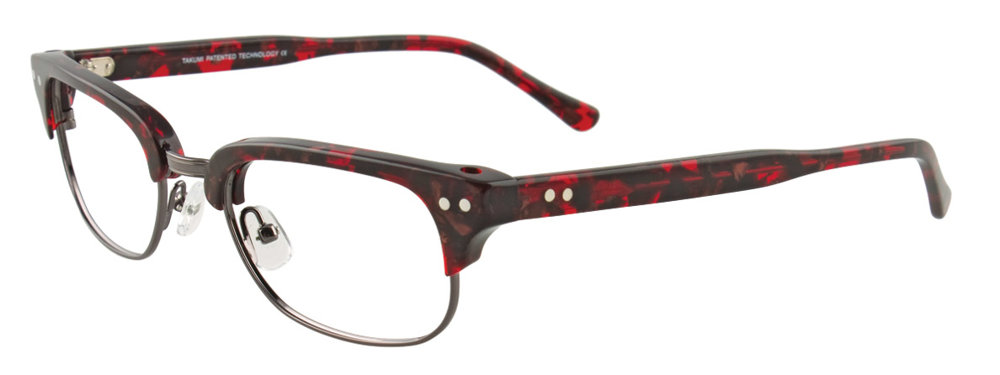 TAKUMI TK922 Eyeglasses 030 Clear Red & Dark Grey 51mm