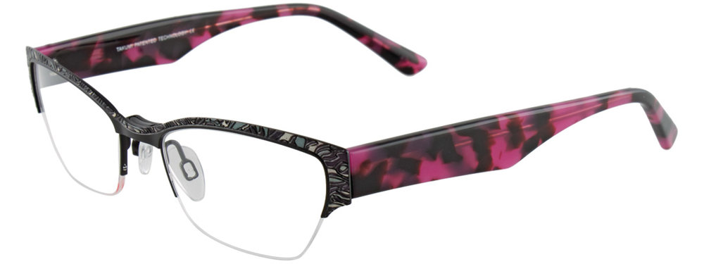 TAKUMI T9996 Eyeglasses 090 Blk&Grey Pink&DrkRed 48mm