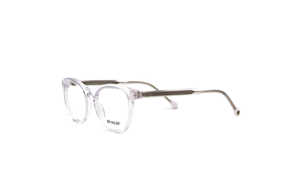 DIVALDI OPT DVO8252 Eyeglasses 072 TRANSPARENT & WHITE END TIPS 49mm