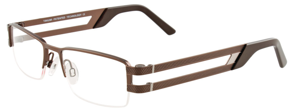 TAKUMI TK918 Eyeglasses 010 Satin Brown & Silver 49mm