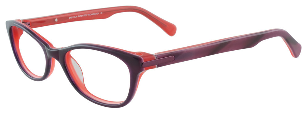 EASYCLIP EC286 Eyeglasses 030 Marbled Plum & Coral 48mm