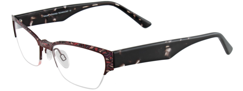 TAKUMI T9996 Eyeglasses 010 Brown&Red Blk&Clr 48mm