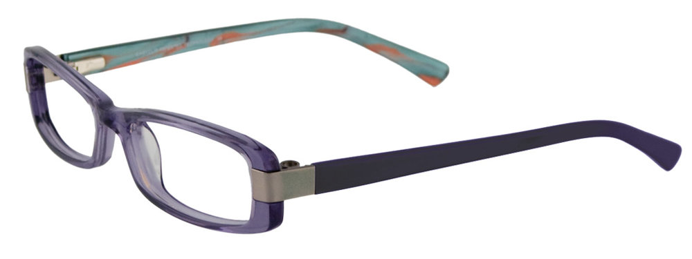 EASYCLIP EC190 Eyeglasses 080 Clear Violet & Silver 48mm