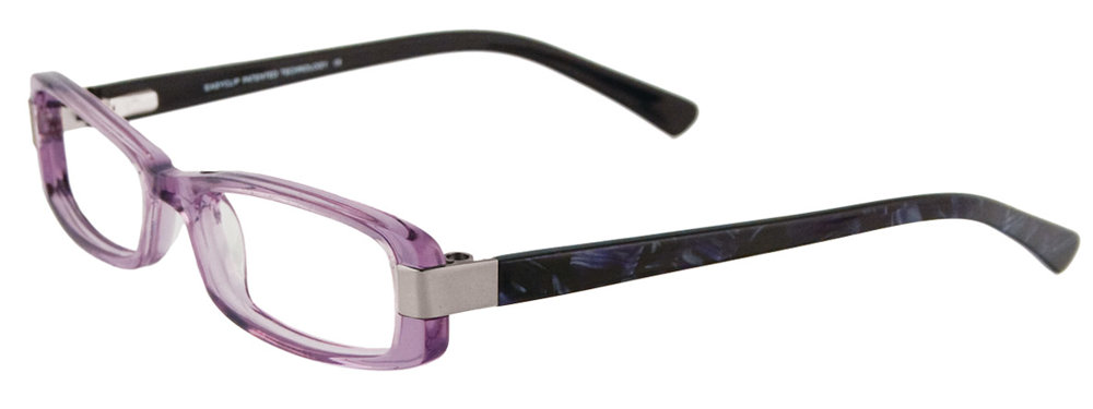 EASYCLIP EC190 Eyeglasses 030 Clear Purple & Silver 48mm