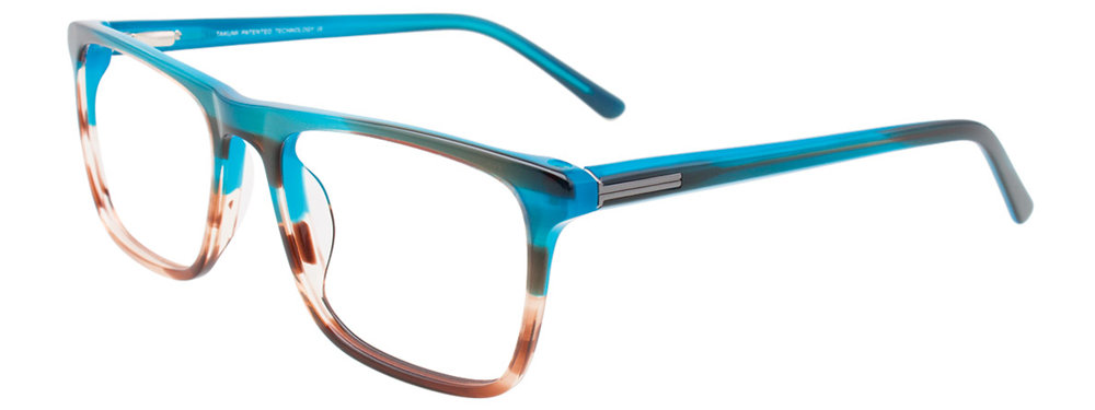 TAKUMI TK1068 Eyeglasses 050 Blue Marbled & Brown 53mm