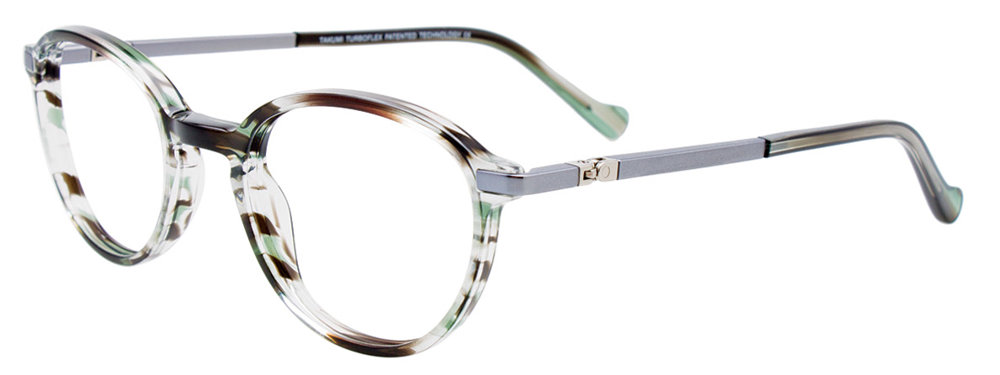 TAKUMI TK1136 Eyeglasses 090 Black & Green & Crystal Marbled 44mm