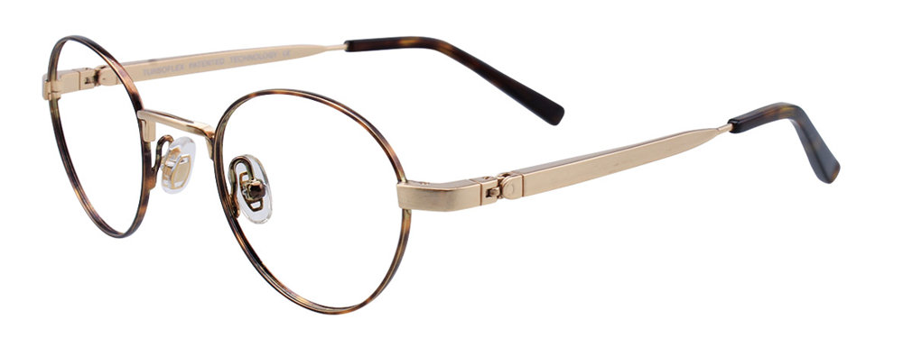 EASYCLIP EC434 Eyeglasses 010-Brushed-Gold-&-Tortoise 40mm