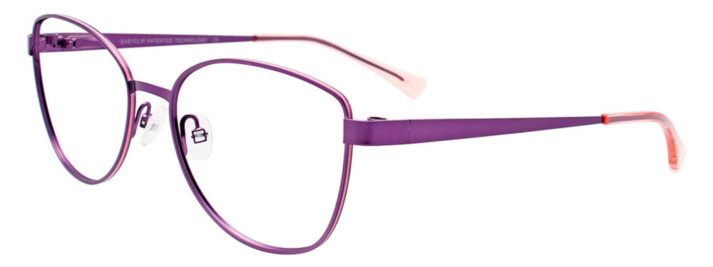EASYCLIP EC534 Eyeglasses 080 Satin Purple & Light Pink 54mm