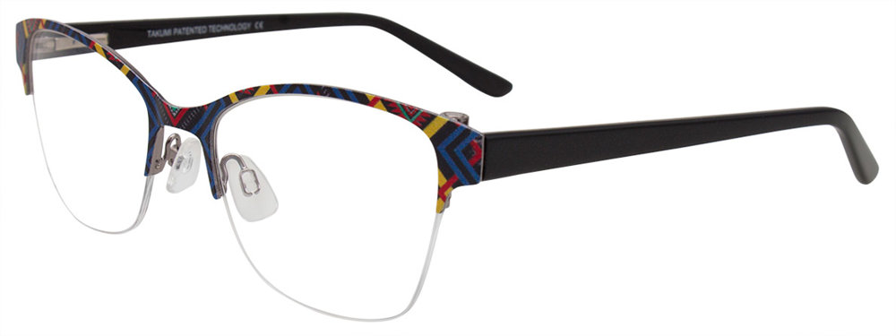 TAKUMI TK1089 Eyeglasses 050 Blue & Yellow & Red & Black 52mm