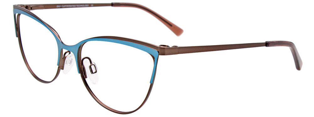 EASYCLIP EC515 Eyeglasses 050 Matt Blue & Matt Dark Brown 52mm