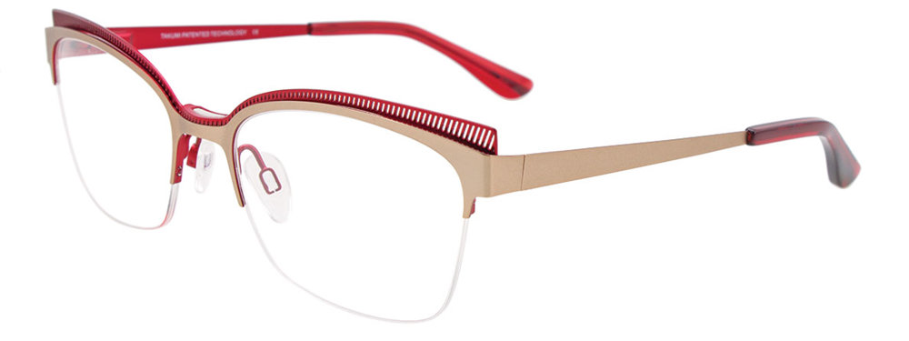 TAKUMI TK1110 Eyeglasses 015 Satin Gold & Red 53mm