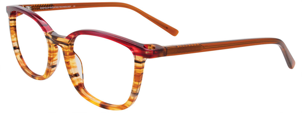 EASYCLIP EC503 Eyeglasses 010 Brown Marbled & Red 51mm