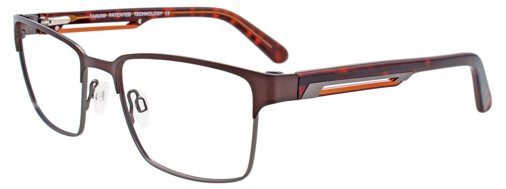 TAKUMI TK1047 Eyeglasses 010 Satin Dark Brown & Steel 53mm