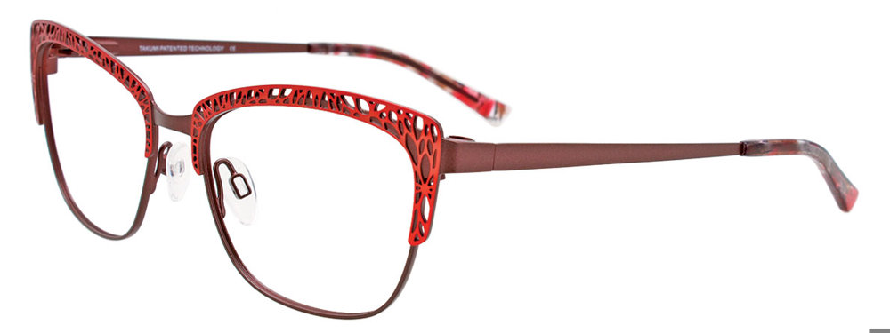 TAKUMI TK1130 Eyeglasses 010 Matt Dark Brown & Satin Red 53mm