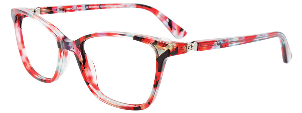 EASYCLIP EC526 Eyeglasses 030 Red & Light Blue & Black Marbled 50mm