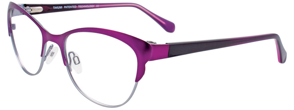 TAKUMI TK1027 Eyeglasses 080 Satin Purple & Silver 52mm