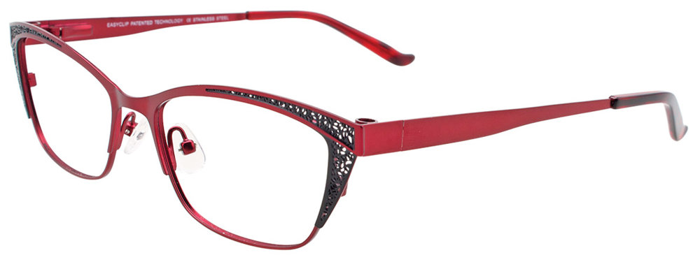 EASYCLIP EC458 Eyeglasses 030-Red-&-Black 52mm