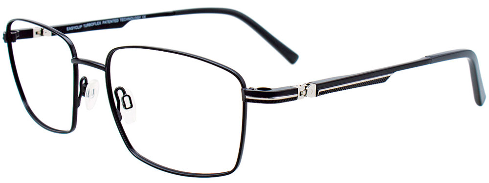 EASYCLIP EC510 Eyeglasses 090 Satin Black & Steel 56mm