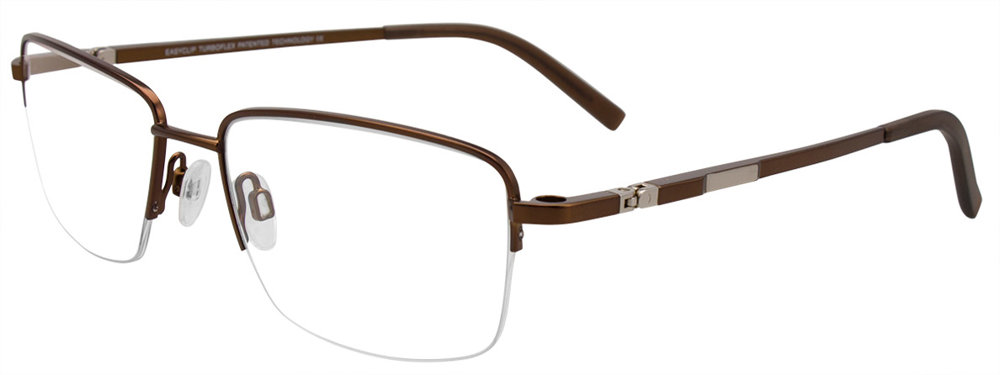 EASYCLIP EC465 Eyeglasses 010-Satin-Golden-Brown-&-Steel 54mm