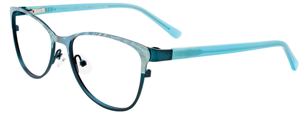 EASYCLIP EC414 Eyeglasses 060 Satin Dark Teal & Aqua 52mm