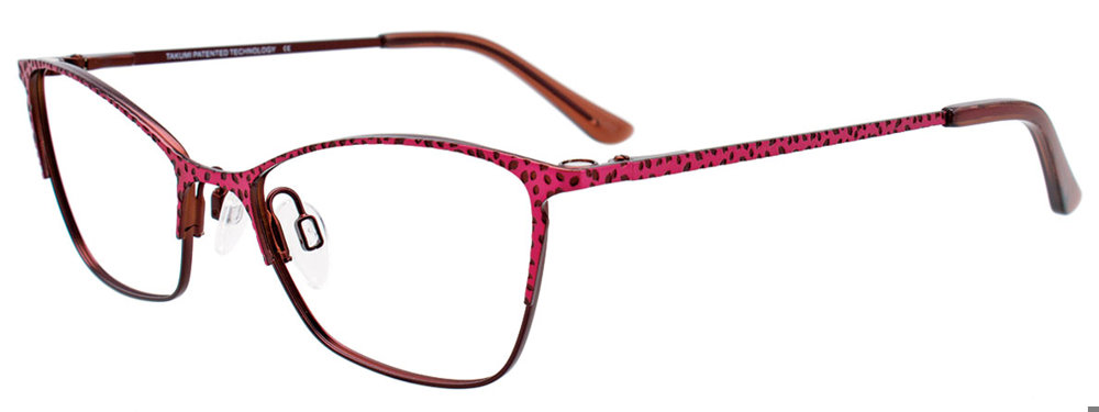 TAKUMI TK1106 Eyeglasses 030 Satin Dark Pink & Dark Brown 51mm