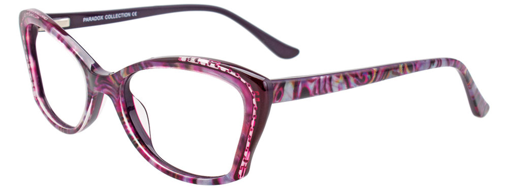 PARADOX P5045 Eyeglasses 080 Violet & Red & Marbeld Pearl Pink 52mm