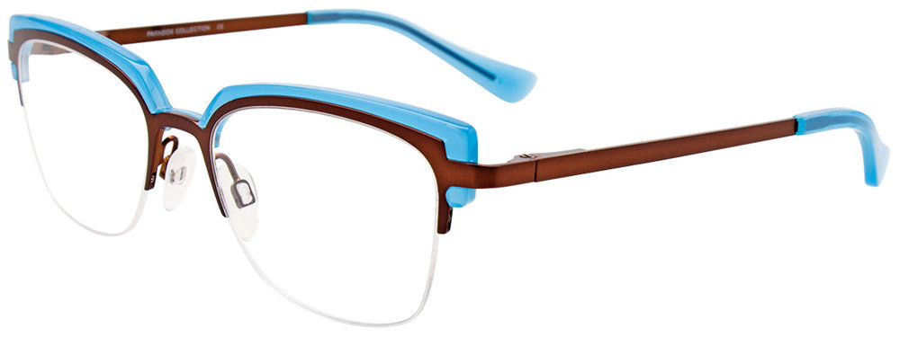 PARADOX P5054 Eyeglasses 010 Satin Dark Brown & Blue 50mm