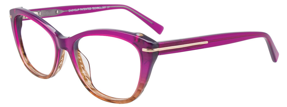 EASYCLIP EC425 Eyeglasses 030 Fuchsia & Brown 54mm