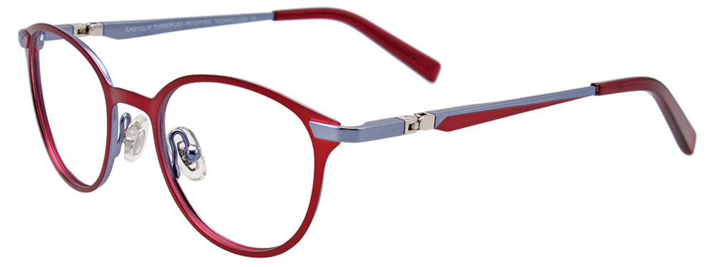 EASYCLIP EC489 Eyeglasses 035 Matt Red & Matt Light Blue 42mm