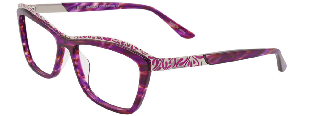 PARADOX P5014 Eyeglasses 080 Marbled Purple Silver & Mauve 52mm