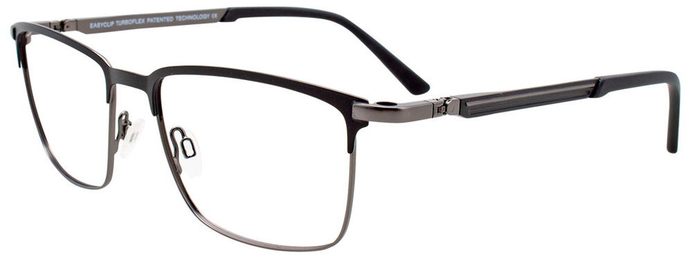 EASYCLIP EC496 Eyeglasses 090 Matt Black & Dark Grey 55mm