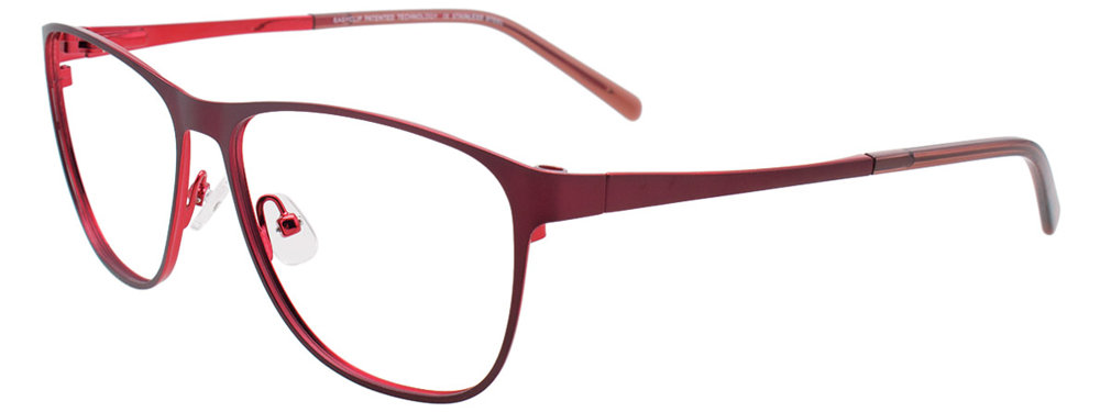 EASYCLIP EC487 Eyeglasses 030 Matt Red & Shiny Red 55mm