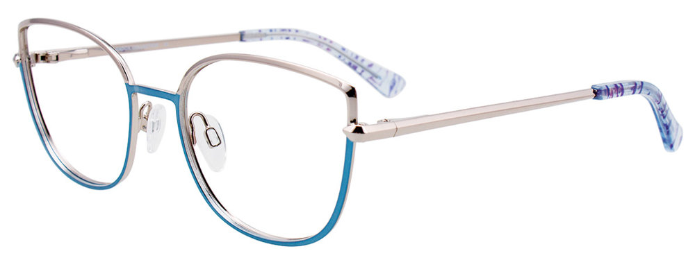 PARADOX P5069 Eyeglasses 050 Shiny Blue & Silver 52mm