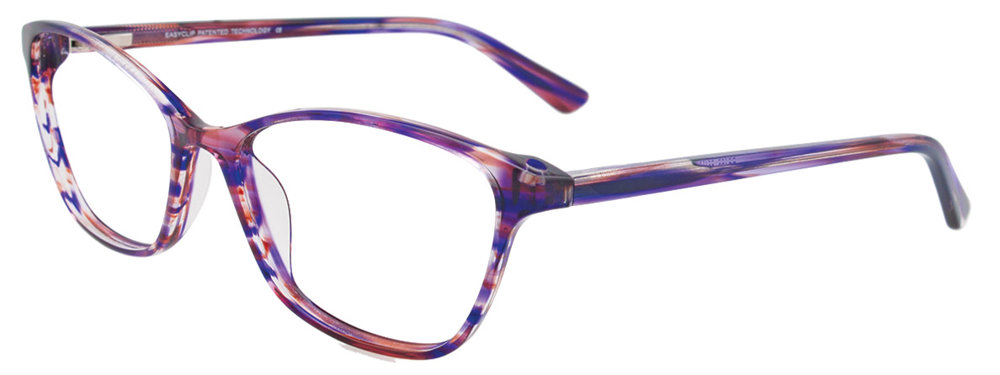 EASYCLIP EC428 Eyeglasses 080 Purple & OrangeMarbled 53mm