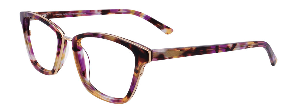 TAKUMI TK1030 Eyeglasses 080 Purple & Red & Yellow Marbled & Gold 51mm