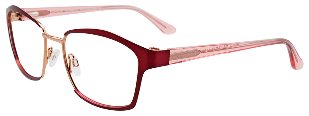 EASYCLIP EC497 Eyeglasses 030 Satin Dark Red & Shiny Gold 53mm