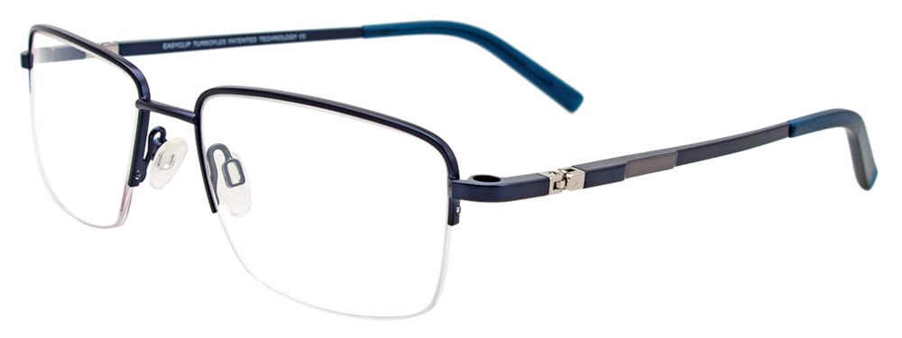 EASYCLIP EC465 Eyeglasses 050-Satin-Navy-&-Steel 54mm