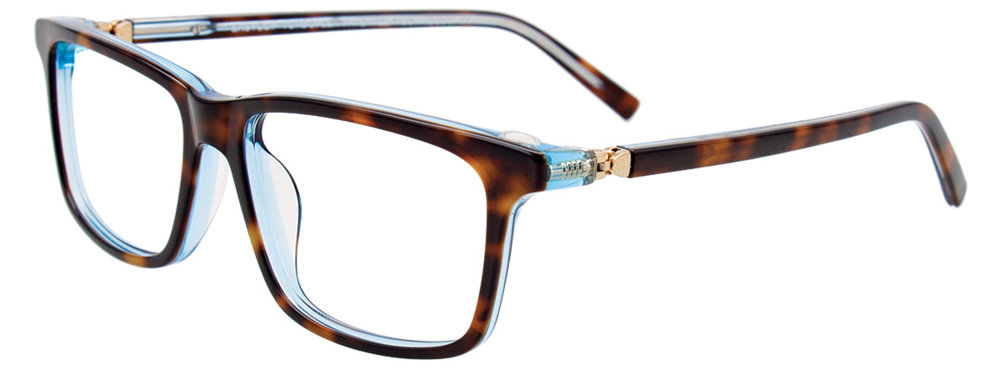 EASYCLIP EC516 Eyeglasses 010 Demi Amber & Crystal Light Blue 50mm