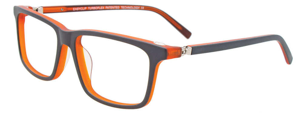 EASYCLIP EC516 Eyeglasses 020 Dark Grey & Crystal Orange 50mm