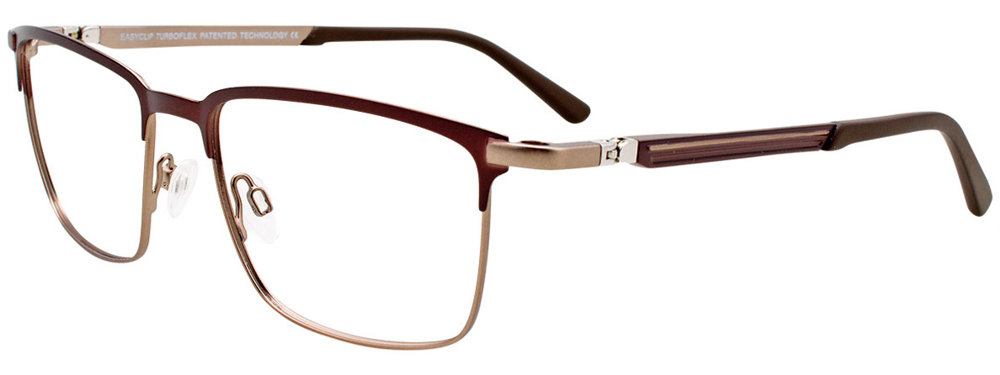 EASYCLIP EC496 Eyeglasses 010 Matt Dark Brown & Gold 55mm