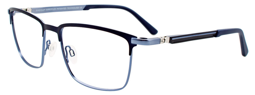 EASYCLIP EC496 Eyeglasses 050 Matt Navy & Light Blue 55mm