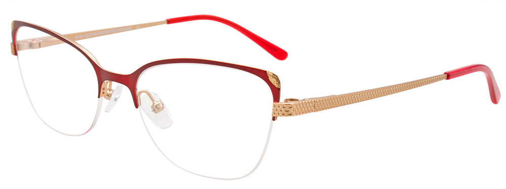 EASYCLIP EC539 Eyeglasses 030 Matt Red & Matt Gold 55mm