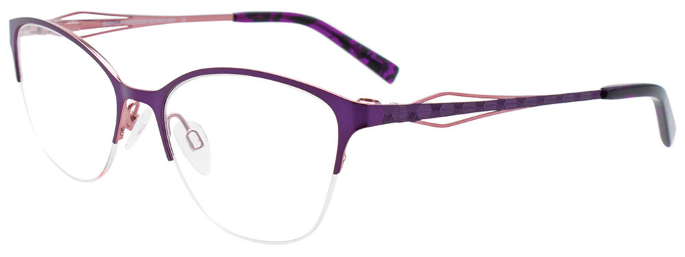 EASYCLIP EC521 Eyeglasses 080 Shiny Violet & Light Pink 52mm